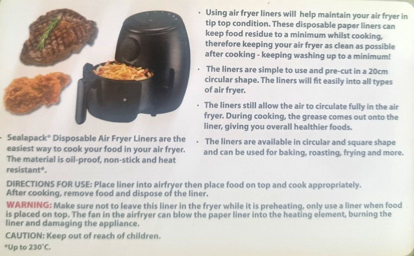 Air Fryer Liners Non Stick Food Cooking Reusable/Dispo