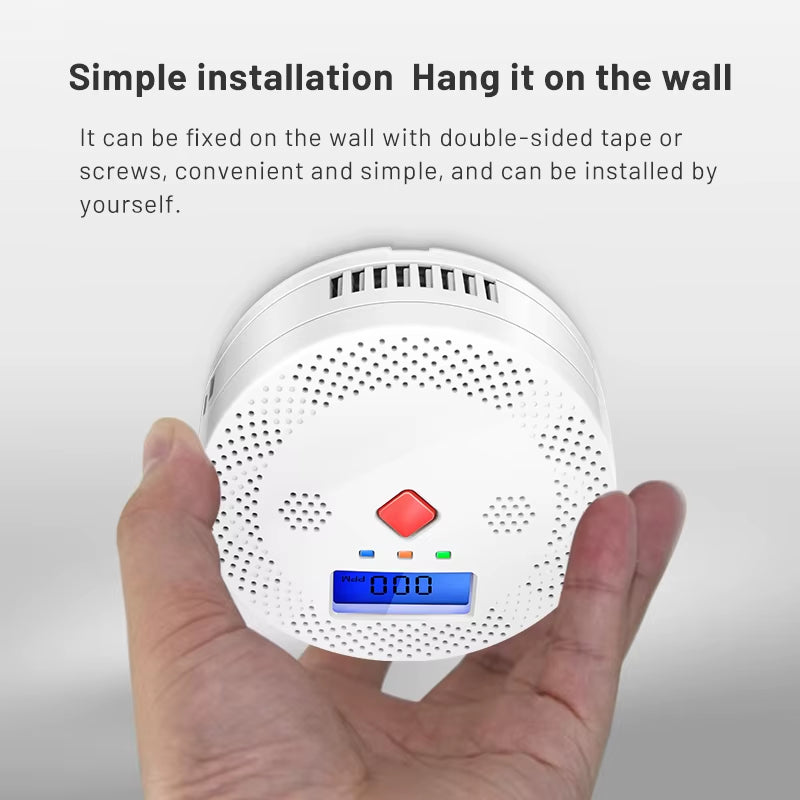 Tuya Wifi Smart Carbon Monoxide Detector Alarm 85Db Sound Warning LCD Digital Display Home Indoor Real-Time CO Monitor Poisoning